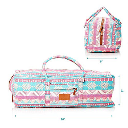 #DoYourYoga Full-Zip Extra Large Yoga Mat Tote Bag with Multi-Functional Storage Pockets for Sports Gym Pilates »Ghanpati« - color: PinkStyle