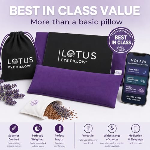 Lotus Lavender Eye Pillow - Weighted Eye Mask for Sleeping & Yoga - color: Purple