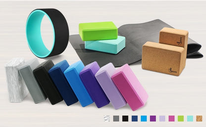 EXERZ Yoga Blocks 2 pack, Gym Blocks, Exercise Workout Fitness Bricks, Pilates Stretch Handstand Non-Slip - color: Lavender
