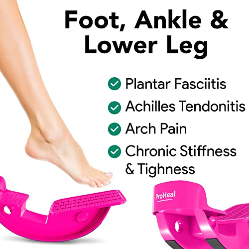ProHeal Foot Rocker Calf Stretcher with Spiked Ball Massager - for Plantar Fasciitis, Achilles Tendonitis - Calf, Foot, Heel, and Ankle Stretcher - Lower Leg Pain Relief - Gray with Green Ball - color: Gray With Green Ball