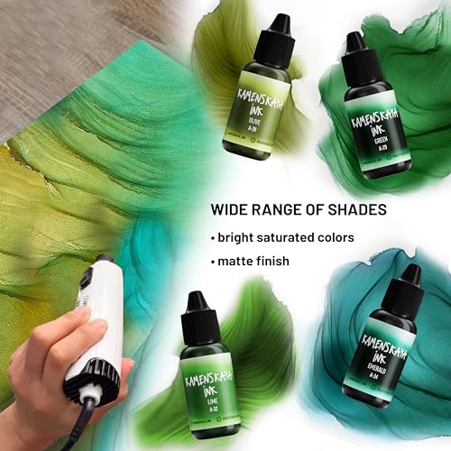 Alcohol Ink Set #10: Matched Color Combination of Alcohol Inks, 4 pcs. 0.51 fl oz (15 ml) Each | Highly Concentrated Dyes, Lightfast, Translucent and Vibrant Colors – For Painting and Epoxy Resin – Made in the EU - color: 10, style: Basic 'A' line