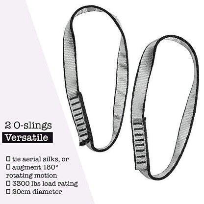 Aerial Silks Starter Kit, 9 Yards, Aerial Yoga Hammock, Hardware - color: Descender