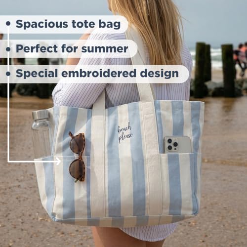 Folkulture Beach Tote Bags For Women, Beach Must Haves 2026-18x15 Inch | Waterproof,Sandproof, Large Tote Bags for Women, Swimming Pool, Beach Essentials, Simple Modern Pool Bag, Bolsos Para Mujeres - color: Beach Please