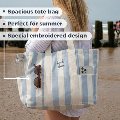 Folkulture Beach Tote Bags For Women, Beach Must Haves 2026-18x15 Inch | Waterproof,Sandproof, Large Tote Bags for Women, Swimming Pool, Beach Essentials, Simple Modern Pool Bag, Bolsos Para Mujeres - color: Beach Please