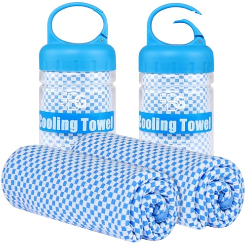 BOGI Cooling Towels for Neck and Face, Soft Breathable Cool Towel for Instant Cooling Stay Cool for Yoga, Sport, Gym, Camping, Running & More Activities - color: Blue+blue, size: 40.00" x 12.00"