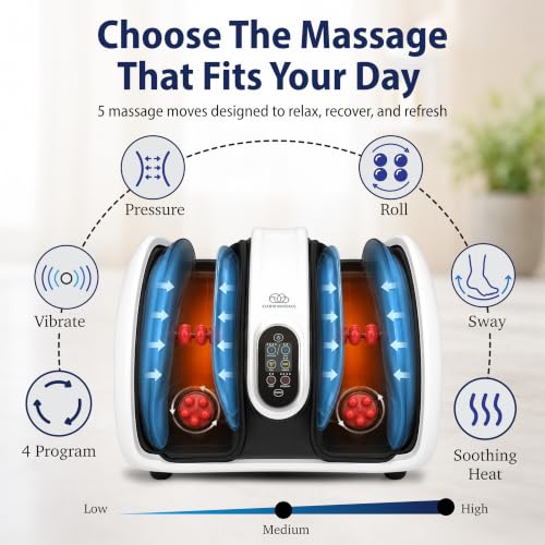Cloud Massage Shiatsu Foot Massager with Heat, Standard Size, White - color: White