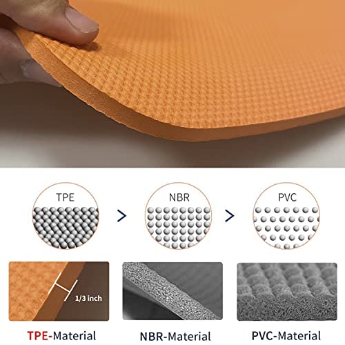 Hatha Yoga TPE Yoga Mat 72"x 27"x1/3" Non-slip Exercise Mat - color: orange