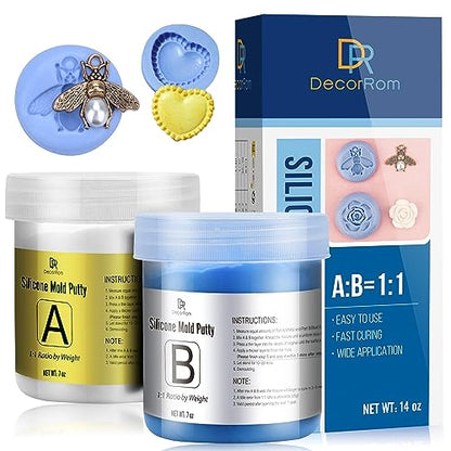 Silicone Putty, 7/8 LB Flexible Silicone Mold Making Kit -1:1 Mixing Ratio | for DIY Soap Making, Handmade Bath Bombs - Vibrant Rainbow Skin Safe Bath Bomb Colorant for Bath Bomb Supplies Kit, Crafts - color: 400g
