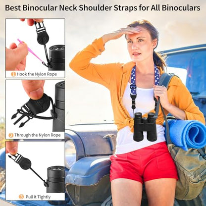 FIEIL Blue and White Star Shoulder Strap, Adjustable Camera Strap with 2 Sets of Quick-Release Buckles, Comfortable Neck Strap for iPad, Tablet, Camera, Laptop, Binocular, Luggage Bag - color: Blue and White Star