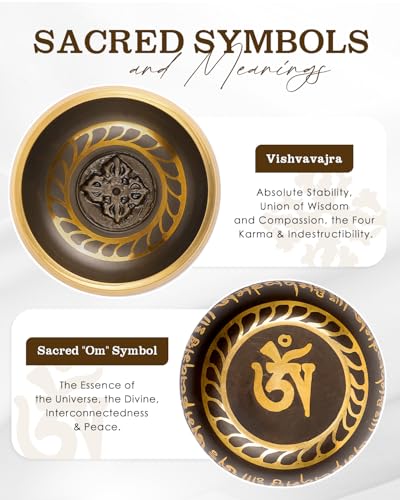 Hihealer Singing Bowl, Authentic Tibetan Sound Bowl for Yoga - color: Buddha-Black