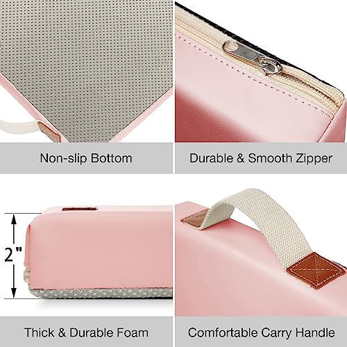 HappyPicnic Waterproof Garden Kneeling Pad, 2in Thick, Pink, 1 Pack | Soft High-density Foam knee Support, with Handle, Easy to Clean, Non-slip, for Gardening, Yoga, Prayer, Housework, Exercise - color: Light Pink