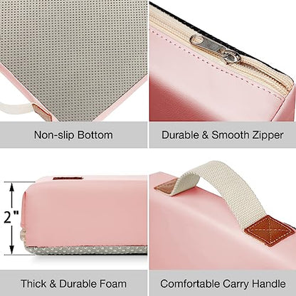 HappyPicnic Waterproof Garden Kneeling Pad, 2in Thick, Pink, 1 Pack | Soft High-density Foam knee Support, with Handle, Easy to Clean, Non-slip, for Gardening, Yoga, Prayer, Housework, Exercise - color: Light Pink