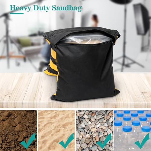 4 Packs Yellow Sandbag Weight Bags for Light Photography Video Equipment - color: Yellow