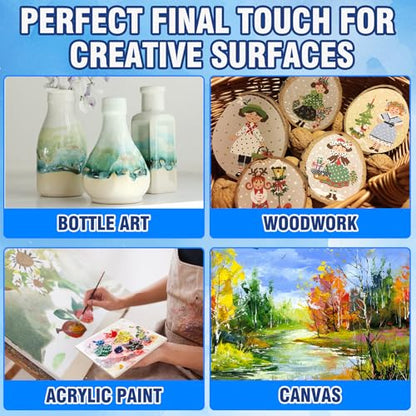 Acrylic Varnish, Gloss Varnish for Acrylic Painting, Non-Yellowing, Resists Cracking, Clear Acrylic Paint Sealer for Canvas, Wood, DIY Art, Suitable for Artists, Hobby Painters, 100ml