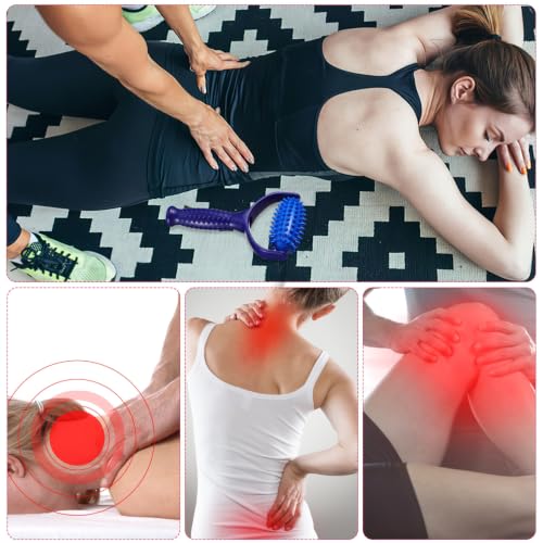 Lightweight Portable Massage Roller Stick for Sedentary Individuals and Yoga Enthusiasts for Muscle Relief with Abs PVC Material, Handheld Back and Neck Massager Tool