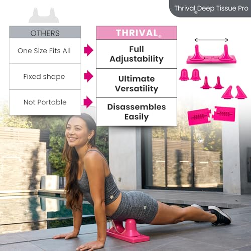 Thrival Deep Tissue Pro, Adjustable Psoas Muscle Release Tool, Pink - color: Pink, size: Thrival Deep Tissue Pro