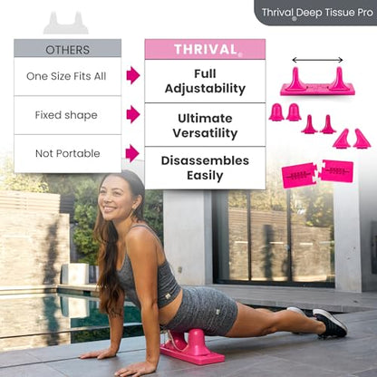 Thrival Deep Tissue Pro, Adjustable Psoas Muscle Release Tool, Pink - color: Pink, size: Thrival Deep Tissue Pro