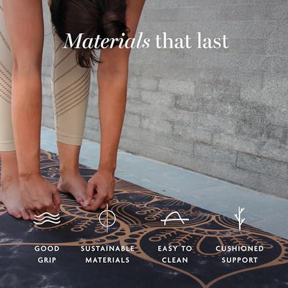 Shakti Warrior Sahasrara Yoga Mat, Artist-designed premium eco-friendly PU yoga mat with a non-slip, non-toxic surface for hot yoga, Pilates and workouts. - size: 72x24"x6mm