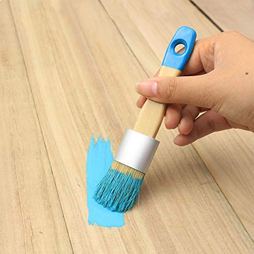 MAXMAN Chalk Paint Brush Set, Small Wax & Stencil Brushes, Professional Natural Bristle Brushes for All Furniture Paints, No Shedding - size: 2PCS-Small