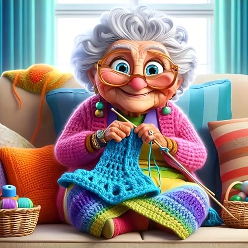 Happy Old Ladies Diamond Art Kits for Adults, 5D Diamond Painting Kits | DIY Gem Painting, Crafts for Adults, Diamond Art Paintings Kit, Full Drill Diamond Dot for Home Wall Decor 14 X 14 in - color: CM052