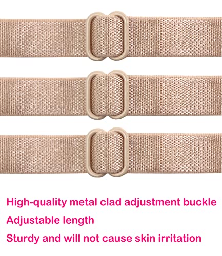 Women's Non-slip Adjustable Elastic Bra Strap Clips Holder-3 Packs - color: Skin Color