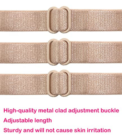 Women's Non-slip Adjustable Elastic Bra Strap Clips Holder-3 Packs - color: Skin Color