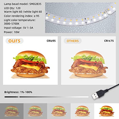 Lightdow 12"x12"x12" Photo Studio Light Box Photography with Desktop Tripod & 120 LEDs (CRI>95), 6 Backdrops - Portable/Dimmable Folding Shooting Tents for Toys/Jewelry/Watches/Cosmetics - size: 12"x12"x12"
