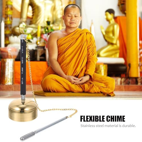 NOLITOY Flexible Chime Buddhist Supply Temple Instrument Buddhist Meditation Chime for Prayer Yoga Rituals Portable Hand Bell 5.90 inch Handheld for Study Bedroom Sauna 1 X
