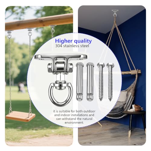 Heavy Duty Swing Hanger 360°+180°Rotation 1500LB Capacity for Sandbag Yoga Swing Hammock Chair - style: 2-holes