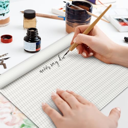 gisgfim 240 Sheets Calligraphy Paper Fountain Pen Paper Calligraphy Practice Pad 12" x 9" Calligraphic Writing Pages with Slanted Grid Letter 19lb Bond (70GSM) for Beginners（6 Pack）
