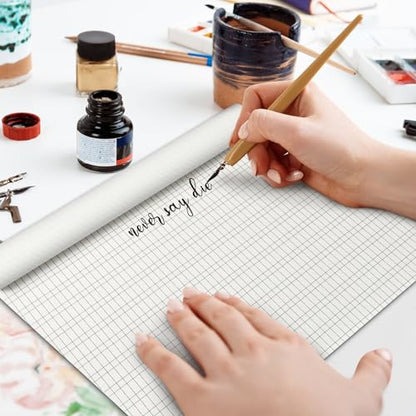 gisgfim 240 Sheets Calligraphy Paper Fountain Pen Paper Calligraphy Practice Pad 12" x 9" Calligraphic Writing Pages with Slanted Grid Letter 19lb Bond (70GSM) for Beginners（6 Pack）