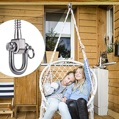 SELEWARE 6 Pack Swing Hangers Swing Set Hooks Stainless Steel Hammock Hooks | Heavy Duty Swing Mount for Porch Swing, Hammock Chair, Heavy Bag, Yoga Silk, Suspension Straps, Gymnastics Rings - color: Stainless 6 Pack Swing Hooks