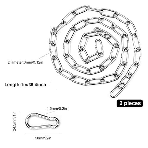 Hanging Swing Chair Chain Kit, 2 Set Stainless Steel Hardware Heavy Duty Porch Swing Hammock Chain Kit Hanging Hooks for Hammock, Rope, Tire, Tree Swings