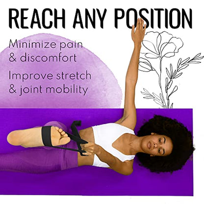 TECEUM 2 IN 1 Yoga & Mat Strap for Stretching – Cotton – 6/8/10 ft - color: Black, size: 8 ft