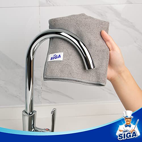 MR.SIGA Microfiber Cleaning Cloths, Streak Free Microfiber Towels, 12 Pack - color: Grey