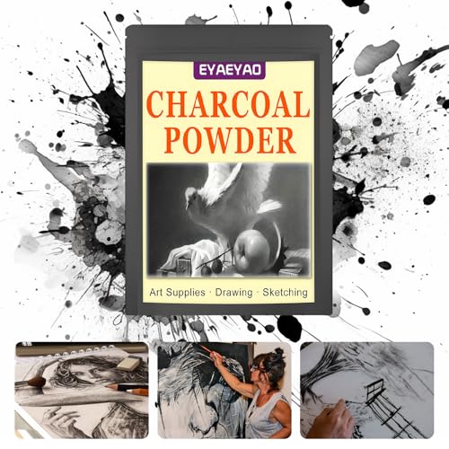 Premium Charcoal Powder for Drawing and Art, Drawing Charcoal for Sketching, Shading, Blending with Beginners & Pro Artists - 4 Ounces - size: 4 Ounces