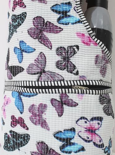 INDIAN CRAFT CASTLE Yoga Mat Bag | Tote Mat Bag | Sling Yoga Tote w/Large Side Pocket & Zipper Pocket | Yoga Mat Carrier Fits Most Size Mats - color: White Multi