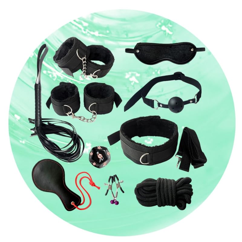10-Piece Nylon Yoga Endurance Kit, Stylish Stretch Band, Complete Small Tools, Stamina Building, Mutual Training Home Fitness Combo (Black)+Y15 - color: ( Black )
