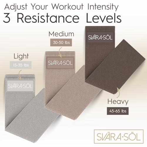 Fabric Resistance Bands Set of 3 for Legs, Glutes, Arms, Women Men Exercise