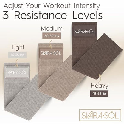 Fabric Resistance Bands Set of 3 for Legs, Glutes, Arms, Women Men Exercise