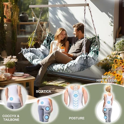 Porch Swing Cushion Three Seat Waterproof, Bamboo Leaves, 40x40in - color: Bamboo Leaves, size: 40x40in