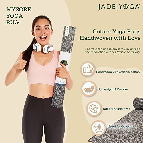 Jade Yoga Organic Cotton Hand Loomed Yoga Mat 72" Indigo - color: Karungali (Black)
