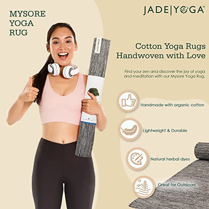 Jade Yoga Organic Cotton Hand Loomed Yoga Mat 72" Indigo - color: Karungali (Black)