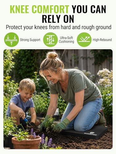 WORKPRO Extra Thick Kneeling Pad, 2 Pack, 17.5 x 11 x 1.5 in, Black | Soft NBR Foam Cushioning for Knee, Large Foam Kneeler Mat, For Gardening, Bathing Baby, Exercise, Workout Supplies - color: Black, size: 2 Pack