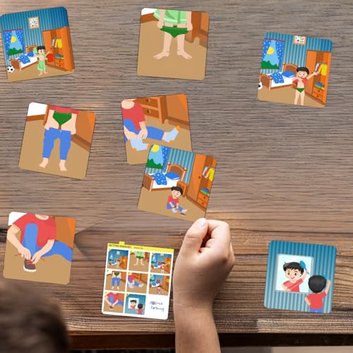 Sequencing Basic Daily Routine Conversation Cards | Learning Material for Social Skills & Emotional Intelligence | Speech Therapy Resources | ESL, Articulation, Storytelling, Sequencing Card Game