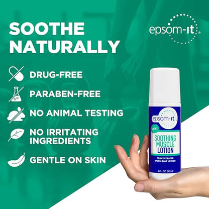 EPSOM-IT Soothing Muscle Roll On Magnesium Lotion, Epsom Salt, Arnica, 4 Pk - size: 3 Fl Oz (Pack of 4)