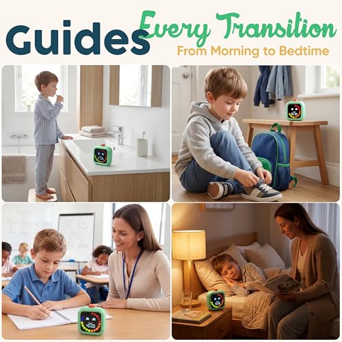 Digital Visual Timer for Kids - Calmer Routines & Transitions | Silent, Rechargeable, 99-Min Clock, Alarm, Countdown & Count-up; For Classroom, Home & Therapy - Builds Focus & Independence - color: Green