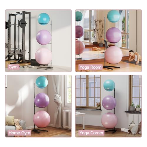 Yoga Ball Holder 3 Tier Exercise Ball Storage Rack