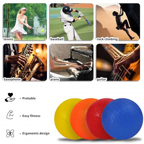 4 Pack Stress Balls for Adults,Squeeze Ball,Squeeze Balls for Hands Therapy
