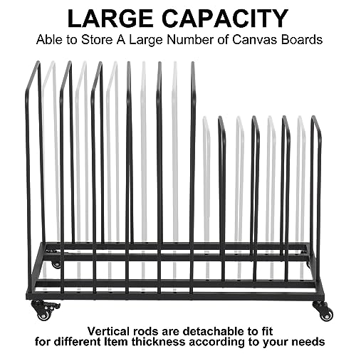 ikare Art Canvas Storage Rack, Art Storage Rack with Wheels | Adjustable Art Storage Easel Display Stands for Canvas Boards, Panel, Crafts Drying & Print Racks, Frame